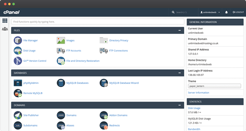 cPanel Control Panel