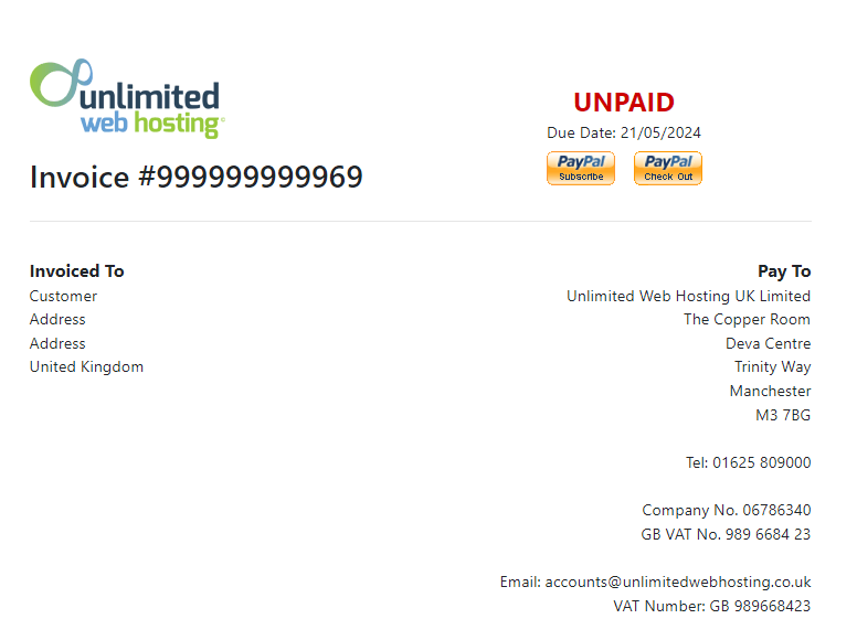 Example Invoice