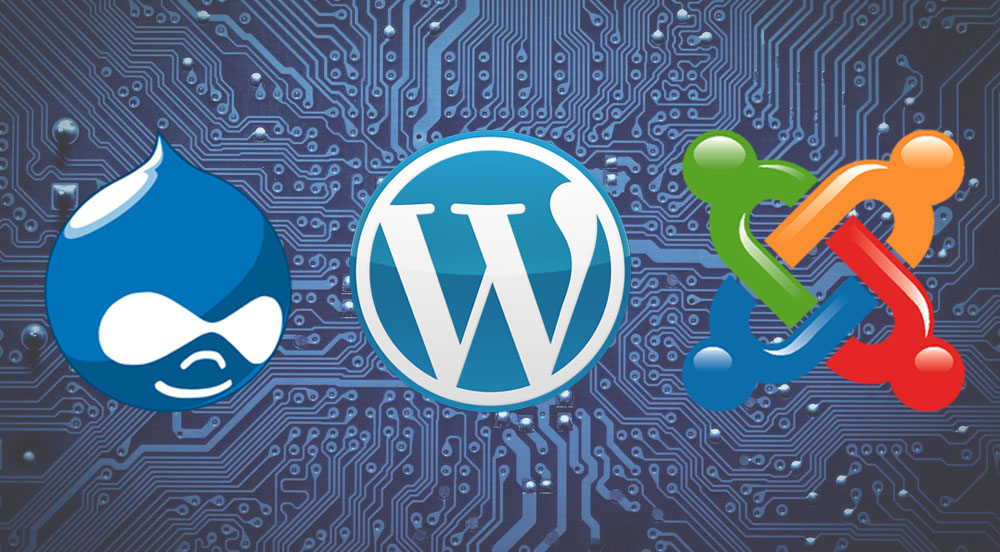 Comparing webpages built in Joomla, WordPress and Drupal